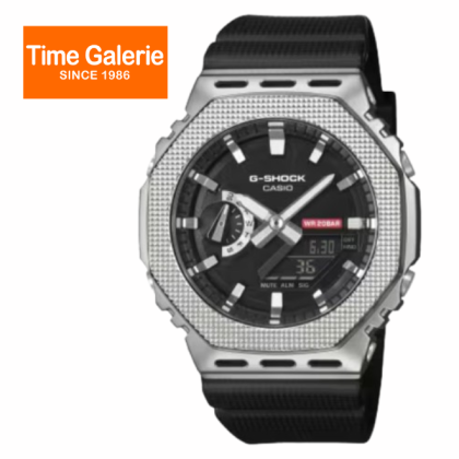 CASIO G-SHOCK GM-2100M-1A G-STEEL BLACK SILICONE STRAP ANALOG-DIGITAL MEN WATCH