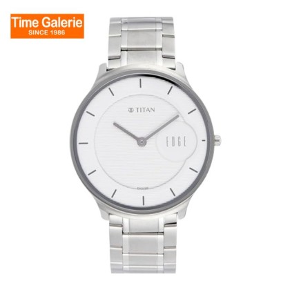 Titan 1843SM02 Analog White Dial Stainless Steel Watch Men