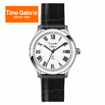 Alexandre Christie ALCW1042LDLSSSL Date Function White Dial Silver Case Black Leather Strap Women Watch Alexandre Christie ALCW1042LDLSSSL Date Function White Dial Silver Case Black Leather Strap Women Watch
