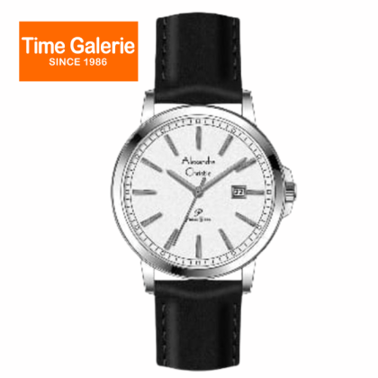 Alexandre Christie ALCW1014MDLSSSL White Dial Black Leather Strap Analog Men Watch Alexandre Christie ALCW1014MDLSSSL White Dial Black Leather Strap Analog Men Watch