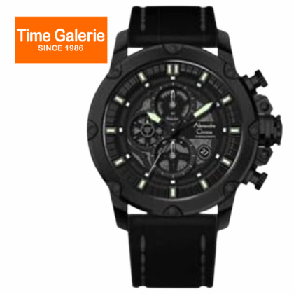 Alexandre Christie ALCW6564MCLIPBA Sporty Chronograph Black Genuine Leather Men Watch Alexandre Christie ALCW6564MCLIPBA Sporty Chronograph Black Genuine Leather Men Watch