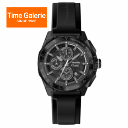Alexandre Christie ALCW6688MCRIPBA Black Dial Silicone Strap Analog Men Watch Alexandre Christie ALCW6688MCRIPBA Black Dial Silicone Strap Analog Men Watch