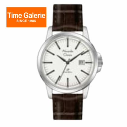 Alexandre Christie ALCW1008LDLSSSL White Dial Silver Case Leather Strap Analog Women Watch Alexandre Christie ALCW1008LDLSSSL White Dial Silver Case Leather Strap Analog Women Watch