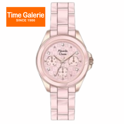 Alexandre Christie ALCW2A70BFBRGPN 3ATM Pink Analog Women Watch