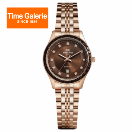 Roscani ROSWE534G4 Date Function 31MM  Brown Dial Rose Gold Stainless Steel Strap Analog Women Watch