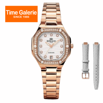 Roscani ROSWE614G5 White Dial 30X30MM Rose Gold Stainless Steel Strap + Free Leather Strap Analog Women Watch Roscani ROSWE614G5 White Dial 30X30MM Rose Gold Stainless Steel Strap + Free Leather Strap Analog Women Watch