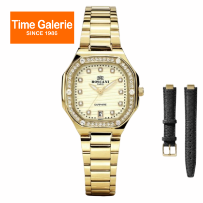 Roscani ROSWE615G1 30X30MM Gold Stainless Steel Strap + Free Leather Strap Analog Women Watch Roscani ROSWE615G1 30X30MM Gold Stainless Steel Strap + Free Leather Strap Analog Women Watch
