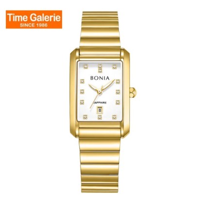 Bonia Elegance BNB10915-2217 White Dial Gold Stainless Steel Women Watch