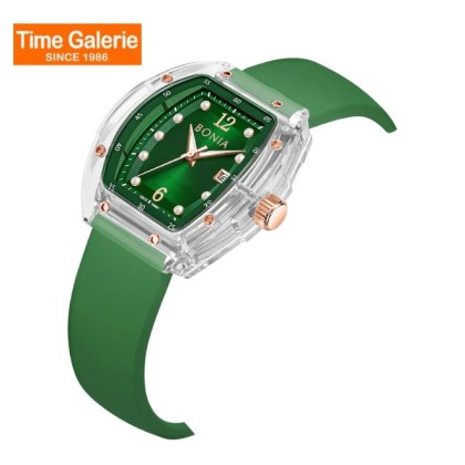 Bonia Contemporary BNB10881-2997 Green Silicone Strap Women Watch Bonia Contemporary BNB10881-2997 Green Silicone Strap Women Watch