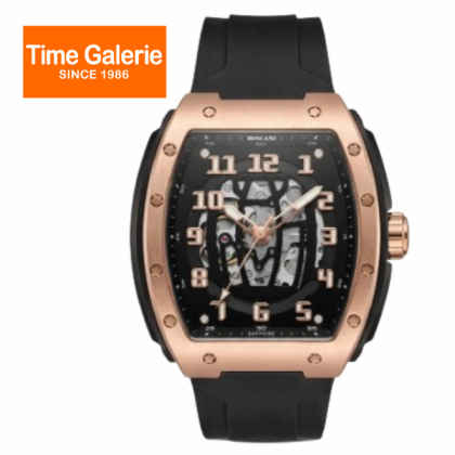 [LIMITED EDITION WATCH BOX] ROSCANI ROSW469L01 AUTOMATIC MOVEMENT BLACK RUBBER STRAP ANALOG MEN WATCH
