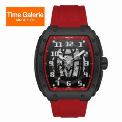 [LIMITED EDITION WATCH BOX] ROSCANI ROSW469L02 AUTOMATIC MOVEMENT RED RUBBER STRAP ANALOG MEN WATCH