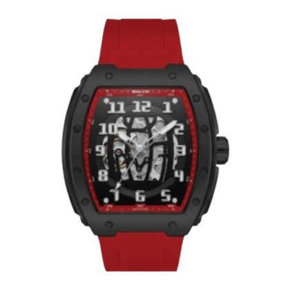 [LIMITED EDITION WATCH BOX] ROSCANI ROSW469L02 AUTOMATIC MOVEMENT RED RUBBER STRAP ANALOG MEN WATCH
