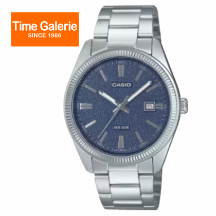 Casio MTP-1302DA-2A1V Date Display Blue Dial Stainless Steel Strap Analog Men Watch Casio MTP-1302DA-2A1V Date Display Blue Dial Stainless Steel Strap Analog Men Watch