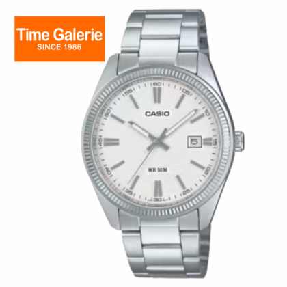 Casio MTP-1302DA-7AV Date Display White Dial Stainless Steel Strap Analog Men Watch Casio MTP-1302DA-7AV Date Display White Dial Stainless Steel Strap Analog Men Watch