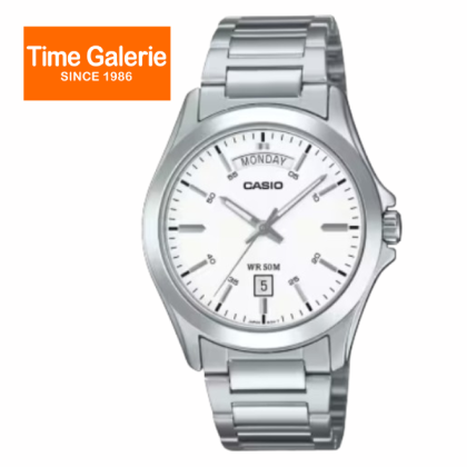 Casio General MTP-1370D-7A3V White Dial Date Display Stainless Steel Band Analog Men Watch Casio General MTP-1370D-7A3V White Dial Date Display Stainless Steel Band Analog Men Watch