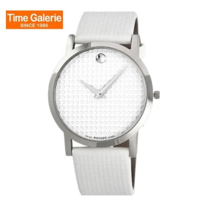 Movado MW-0606019 White Leather Strap Women Watch