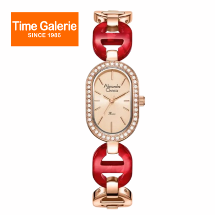 Alexandre Christie ALCW2C04LHBRGRE 3ATM Rose Gold-Red Band Analog Women Watch Alexandre Christie ALCW2C04LHBRGRE 3ATM Rose Gold-Red Band Analog Women Watch