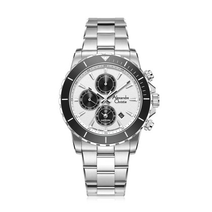 Alexandre Christie ALCW6141XXVMSSSLBA White Dial Stainless Steel Band Analog Men Watch Alexandre Christie ALCW6141XXVMSSSLBA White Dial Stainless Steel Band Analog Men Watch