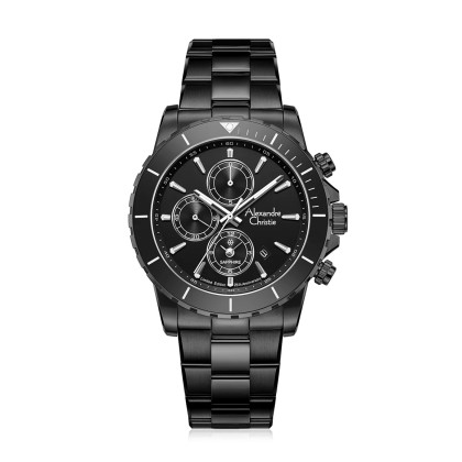 Alexandre Christie ALCW6141XXVMIPBA Black Dial Stainless Steel Analog Men Watch Alexandre Christie ALCW6141XXVMIPBA Black Dial Stainless Steel Analog Men Watch