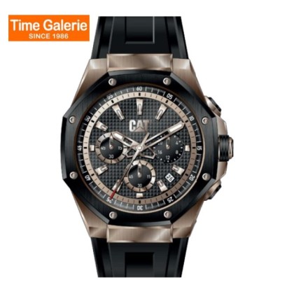 CAT Hexline Chrono AW.193.21.129 Black Dial Silicone Strap Men Watch CAT Hexline Chrono AW.193.21.129 Black Dial Silicone Strap Men Watch