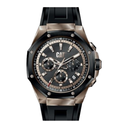 CAT Hexline Chrono AW.193.21.129 Black Dial Silicone Strap Men Watch CAT Hexline Chrono AW.193.21.129 Black Dial Silicone Strap Men Watch
