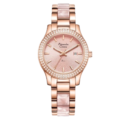 Alexandre Christie ALCW2463LDBRGPN1 Rose Gold Pink Band Analog Women Watch Alexandre Christie ALCW2463LDBRGPN1 Rose Gold Pink Band Analog Women Watch