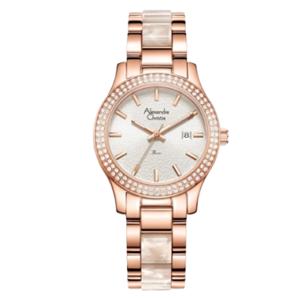 Alexandre Christie ALCW2463LDBRGSL1 Rose Gold Silver Band Analog Women Watch Alexandre Christie ALCW2463LDBRGSL1 Rose Gold Silver Band Analog Women Watch