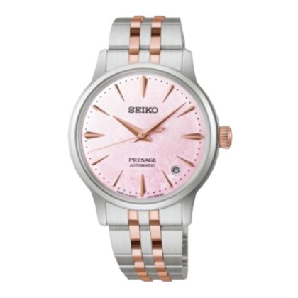 Seiko Presage Cocktail Time Limited edition SEIWSRPM06J1 Pink Mother of pearl Dial 34mm Stainless Steel Bracelet Analog Women Watch Seiko Presage Cocktail Time Limited edition SEIWSRPM06J1 Pink Mother of pearl Dial 34mm Stainless Steel Bracelet Analog Women Watch