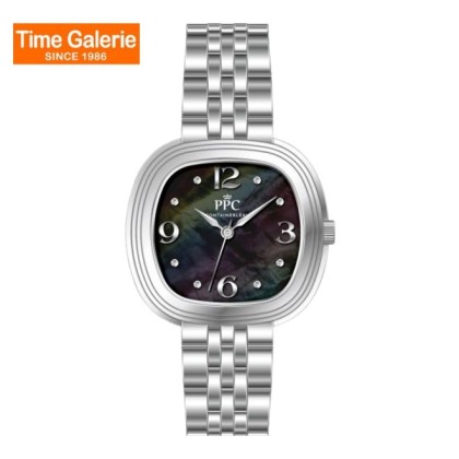 Paris Polo Club PPC-EI08-SL-BK Elegant Mother of Pearl Black Dial Women Watch Paris Polo Club PPC-EI08-SL-BK Elegant Mother of Pearl Black Dial Women Watch