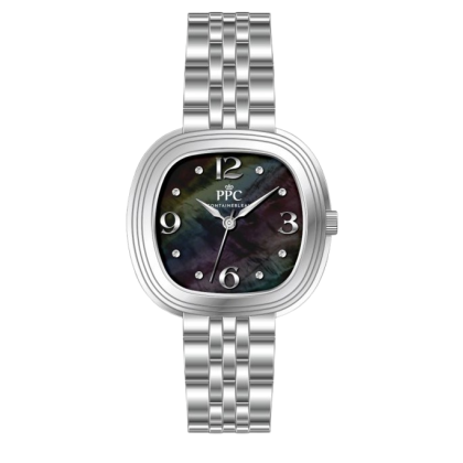 Paris Polo Club PPC-EI08-SL-BK Elegant Mother of Pearl Black Dial Women Watch Paris Polo Club PPC-EI08-SL-BK Elegant Mother of Pearl Black Dial Women Watch