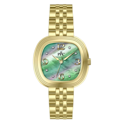 Paris Polo Club PPC-EI08-GD-GN Elegant Mother of Pearl Green Dial Women Watch Paris Polo Club PPC-EI08-GD-GN Elegant Mother of Pearl Green Dial Women Watch