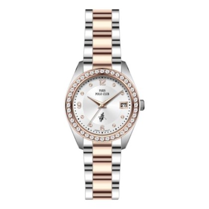 Paris Polo Club PPC-DC26-SR-WE Two Tone Stainless Steel Women Watch