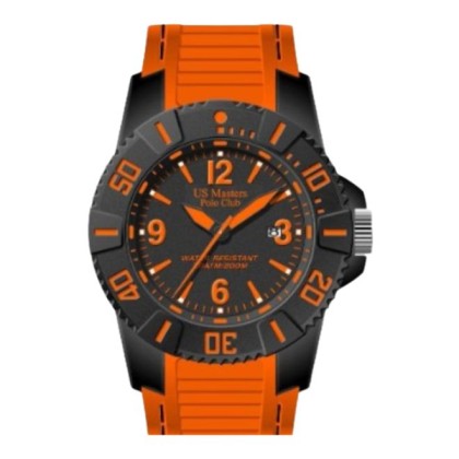 U.S Master Polo Club USM-DK07-BK-BK-RD Black Dial Silicone Strap Men Watch U.S Master Polo Club USM-DK07-BK-BK-RD Black Dial Silicone Strap Men Watch