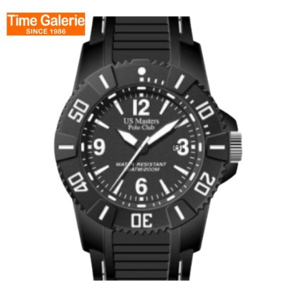 U.S Master Polo Club USM-DK07-BK-BK-WE Black Silicone Strap Men Watch U.S Master Polo Club USM-DK07-BK-BK-WE Black Silicone Strap Men Watch
