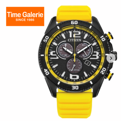 Citizen Eco-Drive AT2585-08E 44.9mm Yellow Silicone Strap Chronograph Analog Men Watch Citizen Eco-Drive AT2585-08E 44.9mm Yellow Silicone Strap Chronograph Analog Men Watch