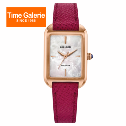 Citizen Eco-Drive EM1193-08D 23.5mm X 35mm Red Calf Leather Strap Analog Women Watch Citizen Eco-Drive EM1193-08D 23.5mm X 35mm Red Calf Leather Strap Analog Women Watch
