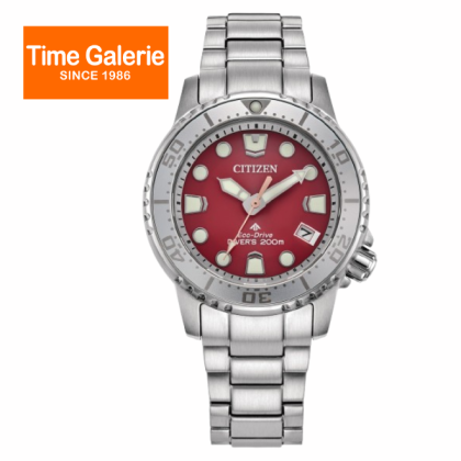 Citizen PROMASTER EO2027-50Z 36.5mm Red Dial Date Display Stainless Steel Analog Women Watch Citizen PROMASTER EO2027-50Z 36.5mm Red Dial Date Display Stainless Steel Analog Women Watch