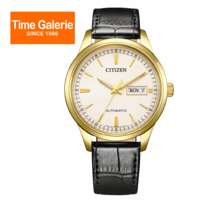 Citizen NY4059-09A Automatic Day and Date Display 40mm Black Calf Leather Strap Analog Men Watch