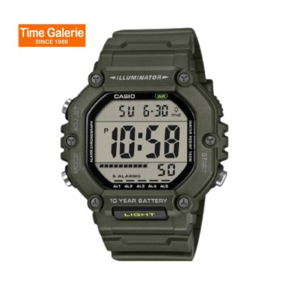 Casio General AE-1600HX-3AV Digital Green Resin Band Men Watch Casio General AE-1600HX-3AV Digital Green Resin Band Men Watch