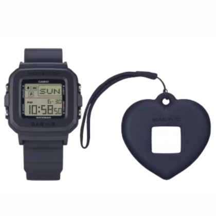 Casio Baby-G BGD-10KH-2C Black Resin Band Digital Women Watch +Heart-shaped Holder Casio Baby-G BGD-10KH-2C Black Resin Band Digital Women Watch +Heart-shaped Holder