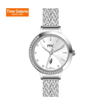 Paris Polo Club PPC-FA11-SL-WE Curved Half Crystal-set Bezel Women Watch Paris Polo Club PPC-FA11-SL-WE Curved Half Crystal-set Bezel Women Watch