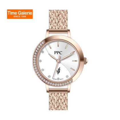 Paris Polo Club PPC-FA11-RG-WE Curved Half Crystal-set Bezel Women Watch Paris Polo Club PPC-FA11-RG-WE Curved Half Crystal-set Bezel Women Watch