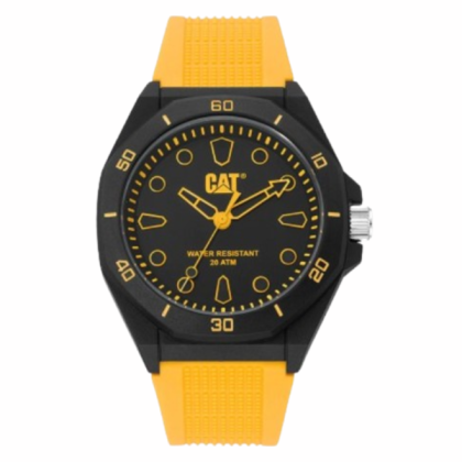 CAT JA-110-27-117 Octa Shield Yellow Silicone Strap Analog Men Watch CAT JA-110-27-117 Octa Shield Yellow Silicone Strap Analog Men Watch