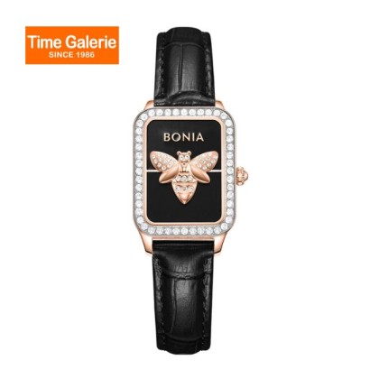 Bonia Bee Elegance BNB10930-2533S Black Leather Strap Women Watch Bonia Bee Elegance BNB10930-2533S Black Leather Strap Women Watch