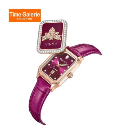 Bonia Bee Elegance BNB10930-2563S Purple Leather Strap Women Watch Bonia Bee Elegance BNB10930-2563S Purple Leather Strap Women Watch