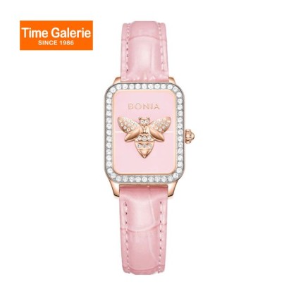 Bonia Bee Elegance BNB10930-2573S Pink Leather Strap Women Watch Bonia Bee Elegance BNB10930-2573S Pink Leather Strap Women Watch