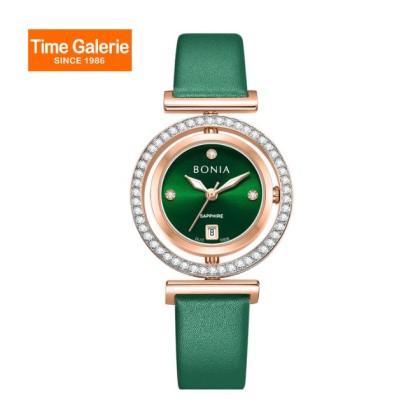 Bonia Elegance BNB10926-2597S Green Leather Strap Women Watch Bonia Elegance BNB10926-2597S Green Leather Strap Women Watch