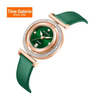 Bonia Elegance BNB10926-2597S Green Leather Strap Women Watch Bonia Elegance BNB10926-2597S Green Leather Strap Women Watch