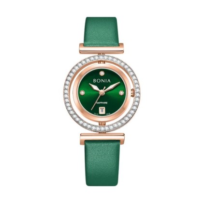Bonia Elegance BNB10926-2597S Green Leather Strap Women Watch Bonia Elegance BNB10926-2597S Green Leather Strap Women Watch
