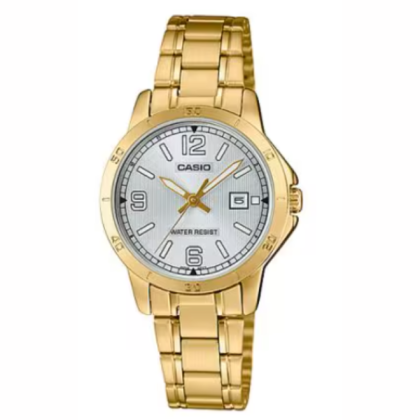 CASIO GENERAL MTP-V004G-7B2 GOLD STAINLESS STEEL ANALOG WOMEN WATCH